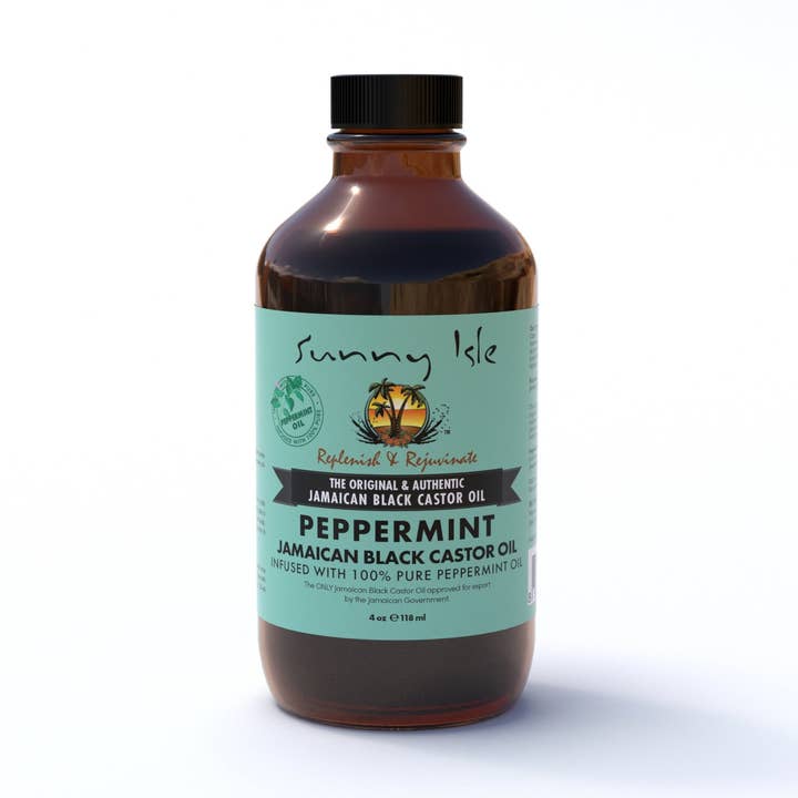 Sunny Isle Jamaican Black Castor Oil with Peppermint 4 oz for wholesale by Sunny Isle