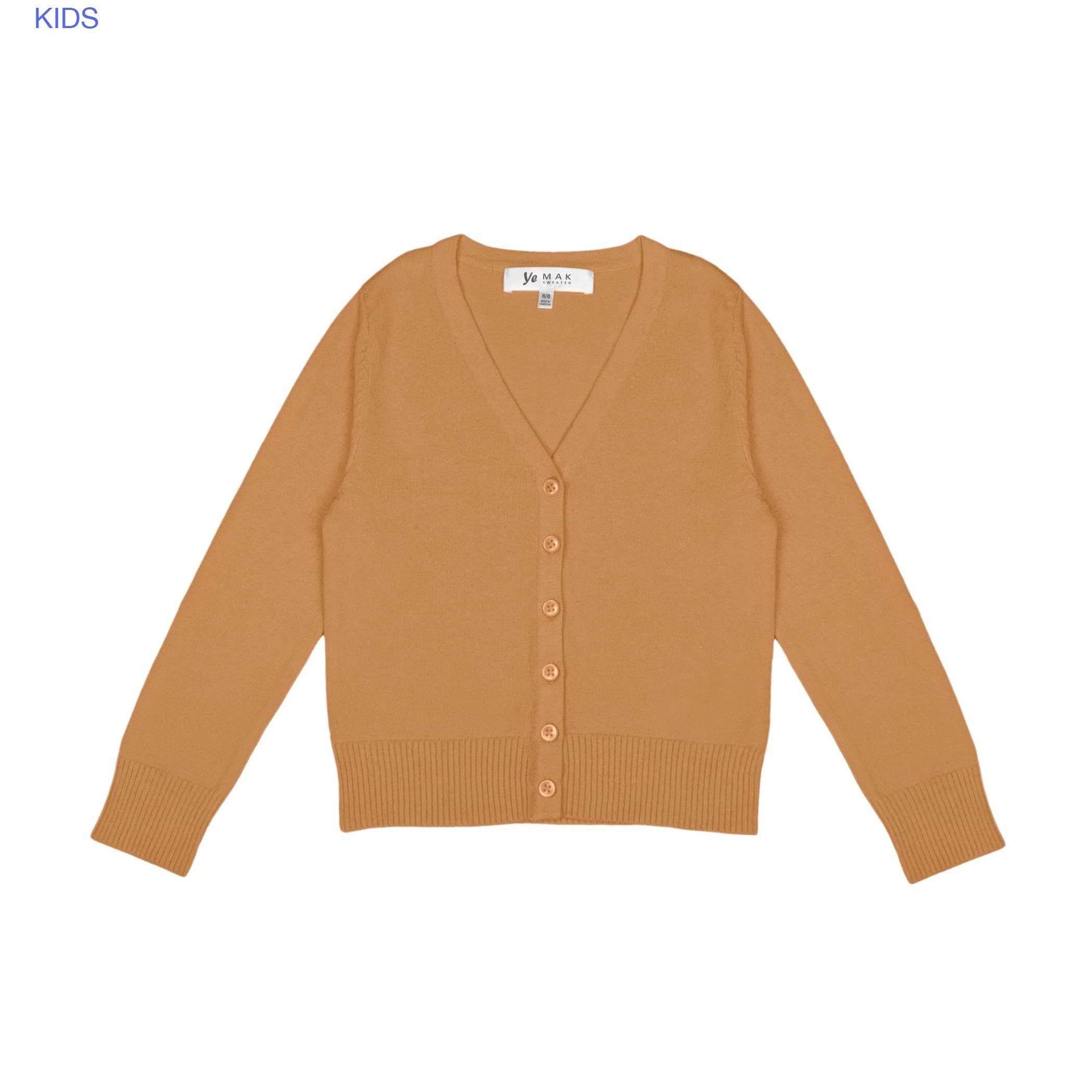 Mak - Wholesale Cardigan - Kids - Girl's Long Sleeve V neck Sweater Cardigan MK5178KID2