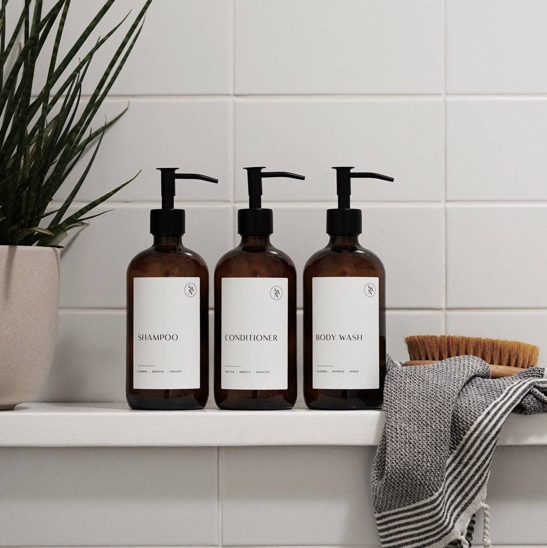 So At Nature – wholesale Soap dispenser – Luxury Amber Glass Pump Bottle 500ml (Lux) - So At Nature5