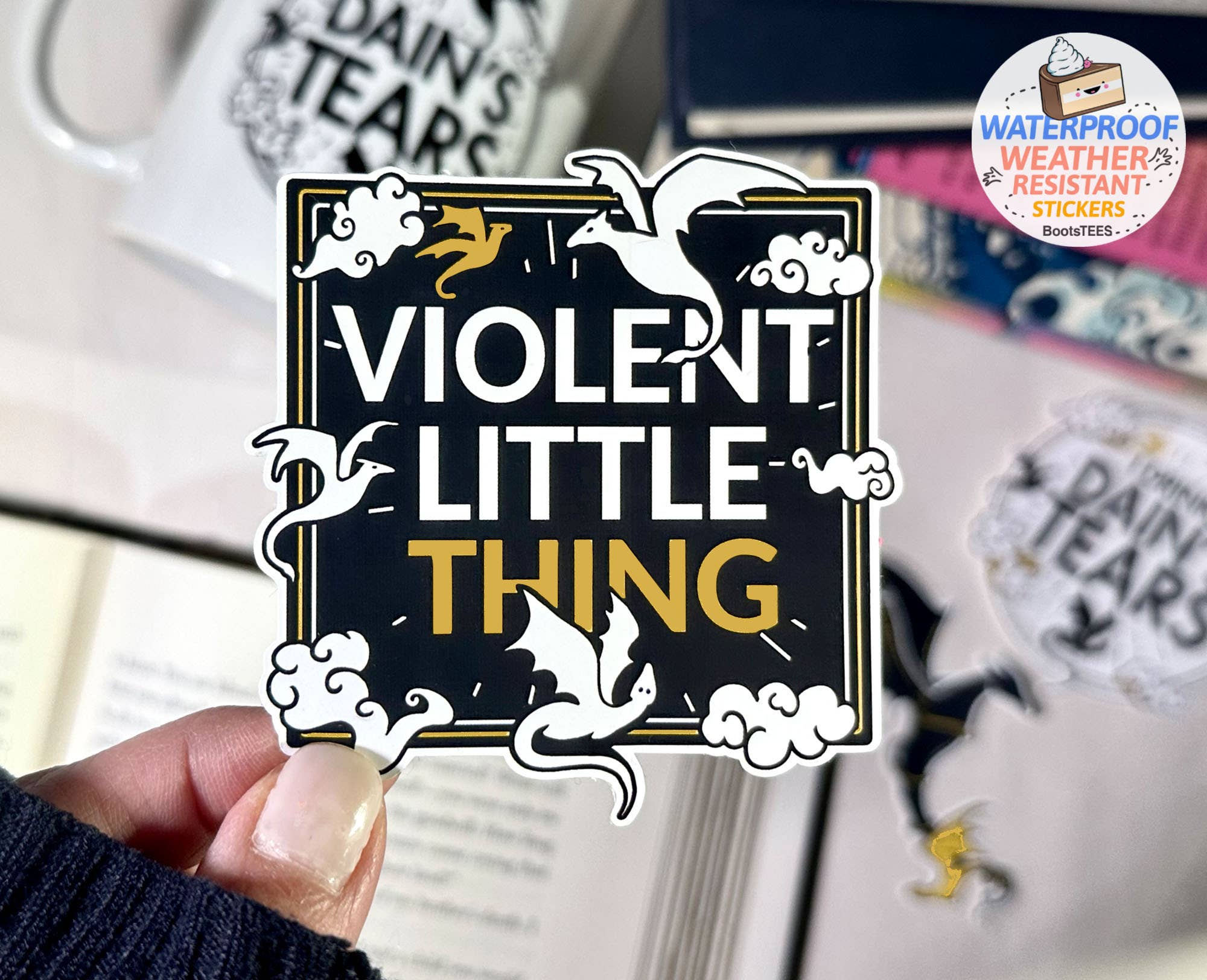 BootsTees - Wholesale Sticker - Fourth Wing Stickers, 3" Fantasy Romance Dragon Decals0