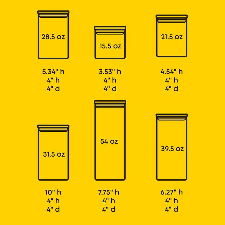 JoyJolt - Wholesale Jar - Glass Storage Jars with Airtight Bamboo Lids - Set of 66