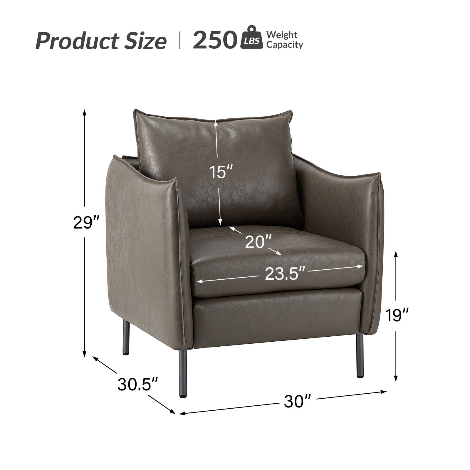 Karat Home - Wholesale Chair - Georges Vegan Leather Armchair7