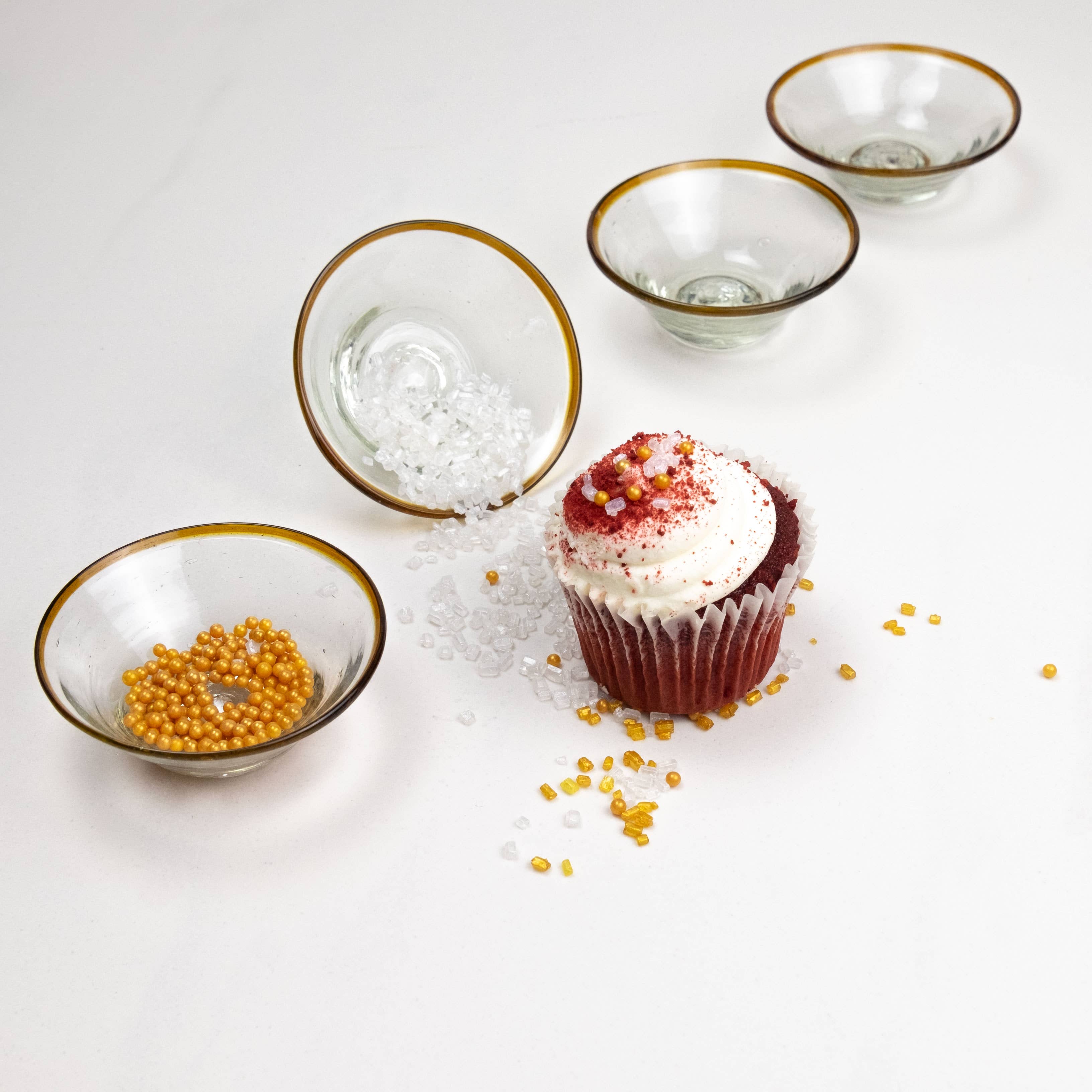 Sobremesa - Wholesale Condiment/Dip Bowl - Amber Rim Tiny Glass Bowl | Spice bowl | Pinch Bowl6