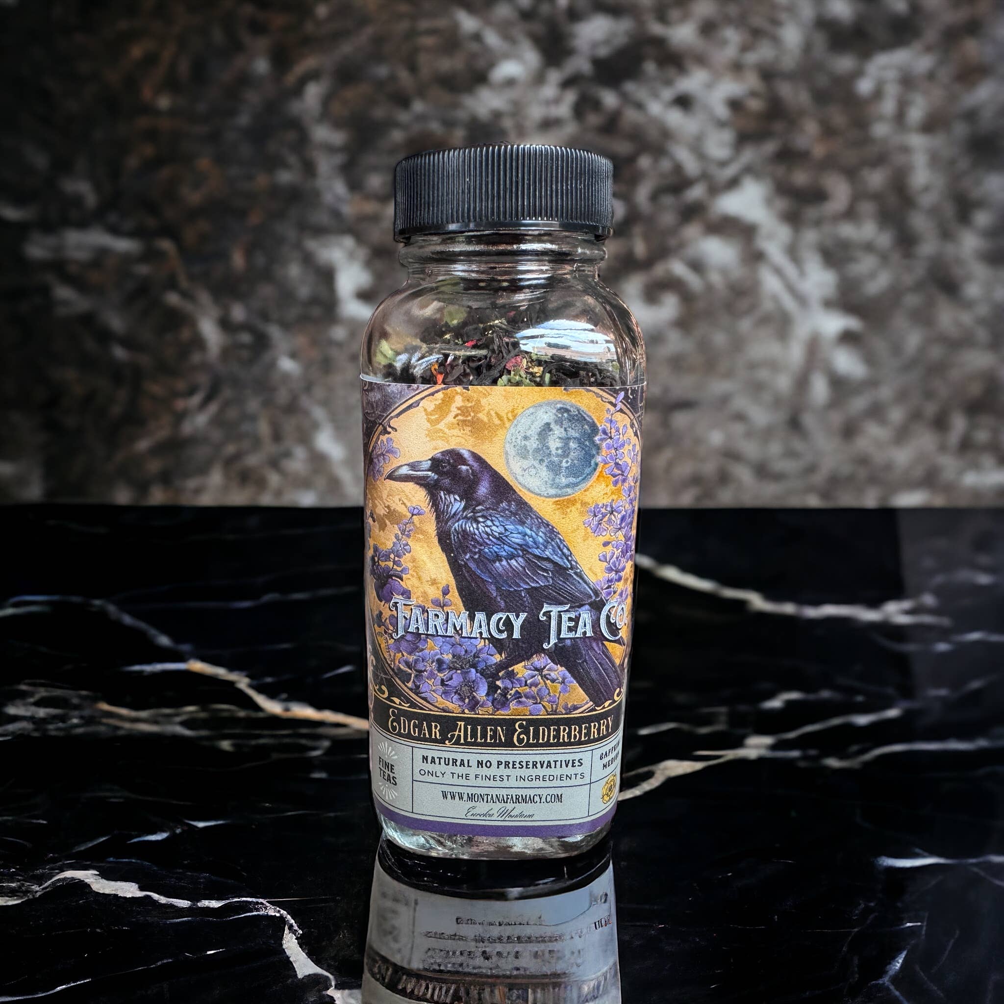 Montana Farmacy - Wholesale Losse thee - Edgar Allen Vlierbes Crowd Raven Dark Academia Dichter Thee2