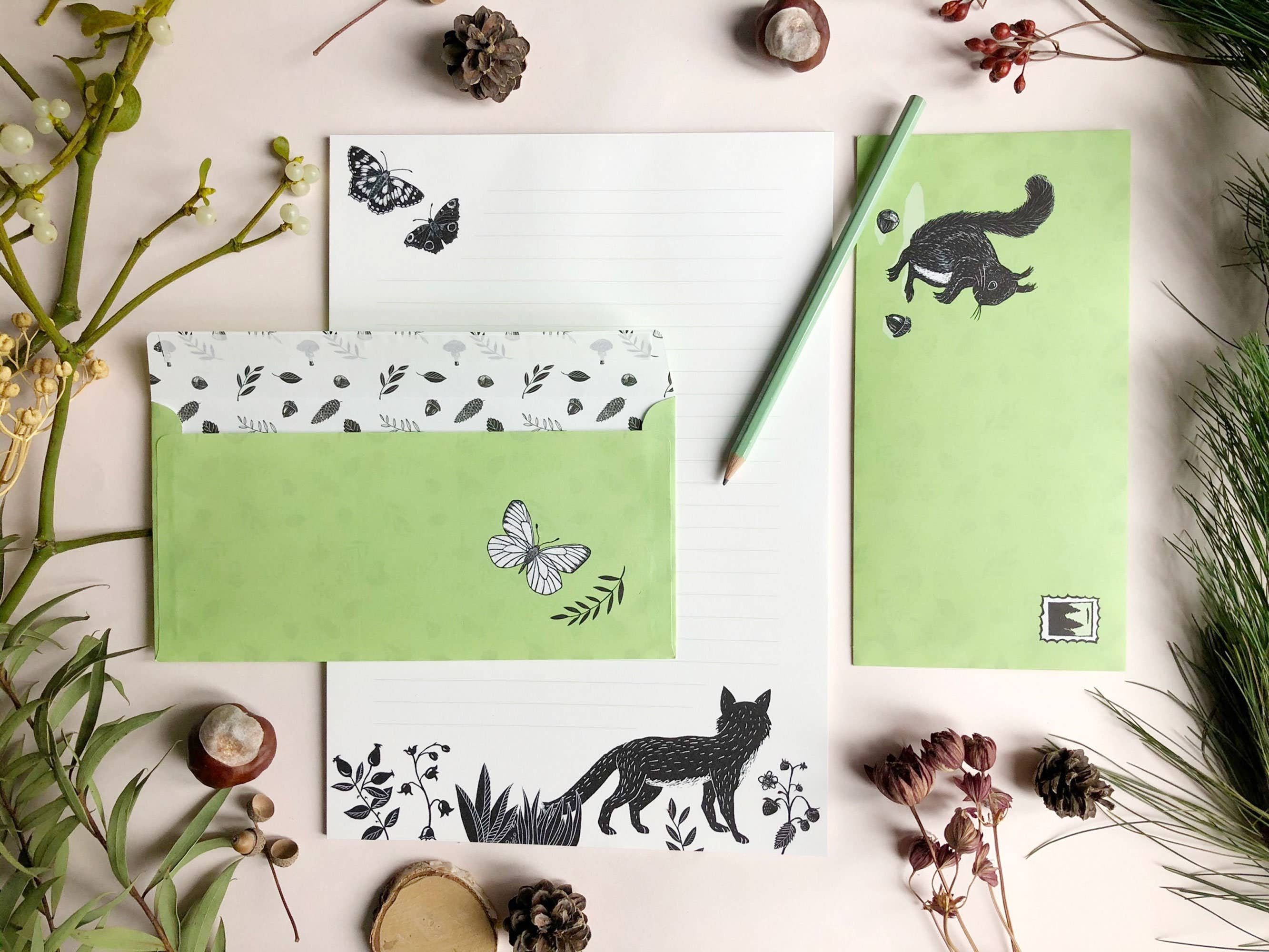 Katja Rub - Wholesale Stationery/Notecard Set - Stationery Set Forest, A4 Notepad & 10 Envelopes3