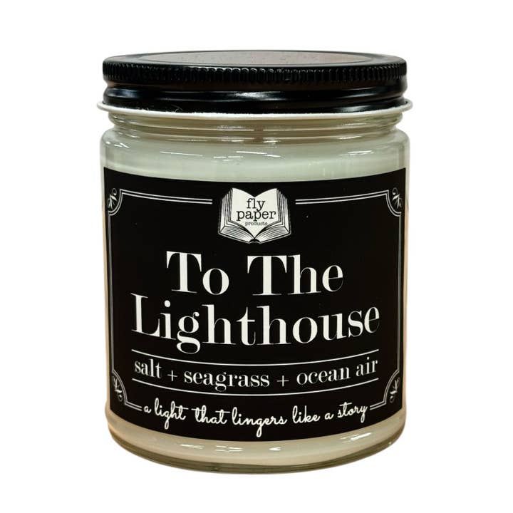 To the Lighthouse 9 oz Candle Salt + Sea Grass + Ocean Air for wholesale by Fly Paper Products