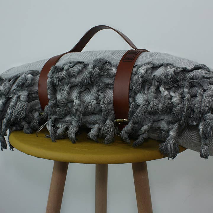 Handmade Blanket Strap, Genuine Leather Blanket Carrier for wholesale by Buld&Co.