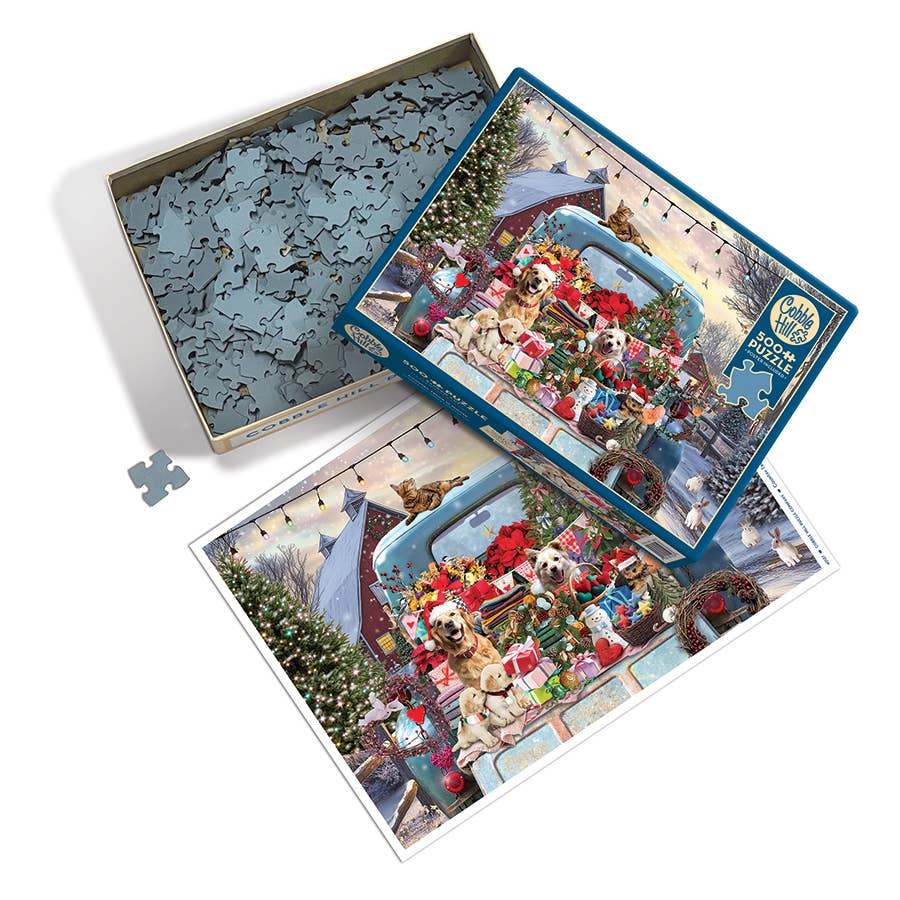 Outset Games and Cobble Hill Puzzles - Vente Puzzle – adulte - Puzzle de 500 pièces : Camion de campagne en hiver2