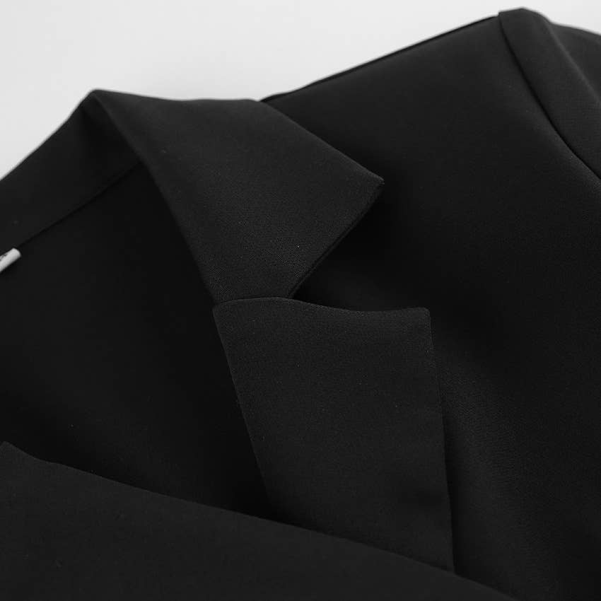 Black V-neck Blazer Dress for wholesale on Faire0