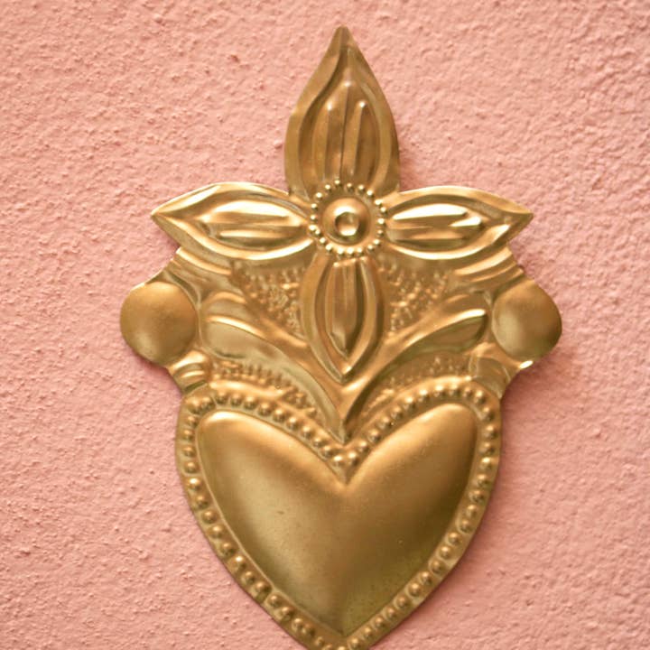 P.I. Project France - Wholesale Wall Accent - Golden Mexican Sacred Hearts - Ex-voto milagros1