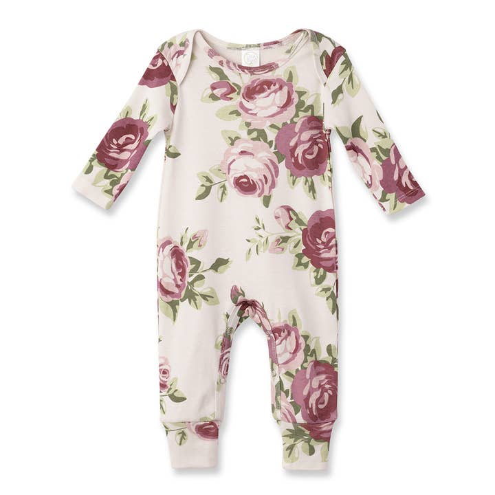 Tesa Babe - Wholesale Jumpsuit - Baby - Baby Girl's Cabbage Rose Cotton Romper