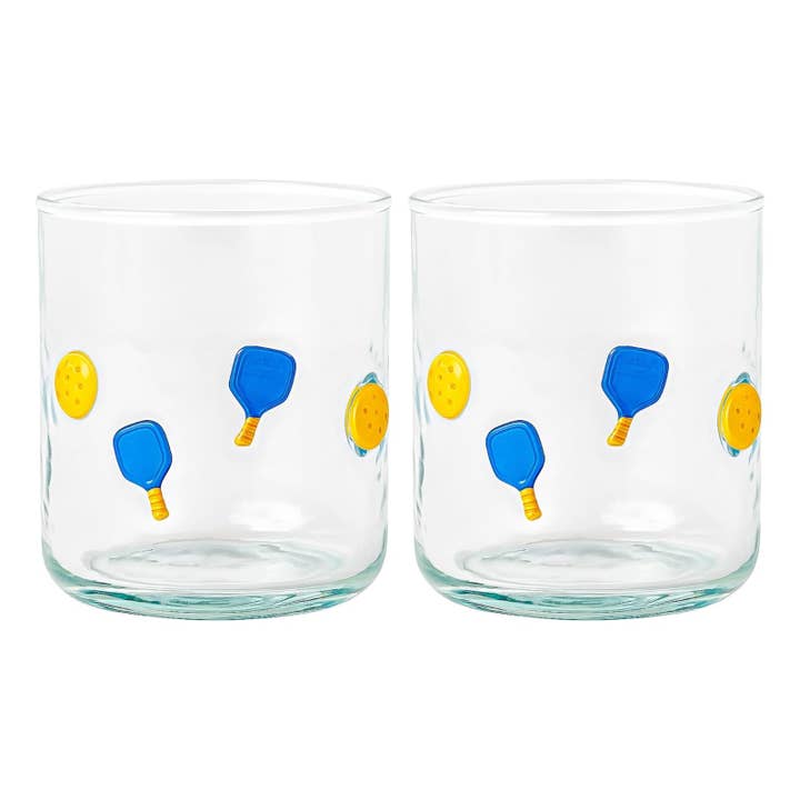 The Wine Savant / Khen Glassware - Wholesale Drinking glass/cup - Set of 2 Pickleball Icon Glasses – 14.8oz Stemless Cups1