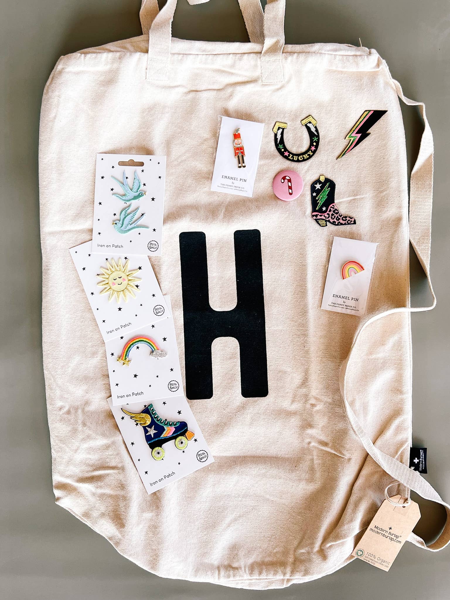 Modern Burlap - Wholesale Laundry Bag - Cotton Canvas Laundry Bag With Shoulder Strap - Alphabet28