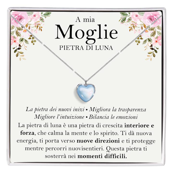 Månestenshalskæde i 925 Sterling Sølv - Til min kone (Kopi) for engroshandel hos DINAWeb Srls
