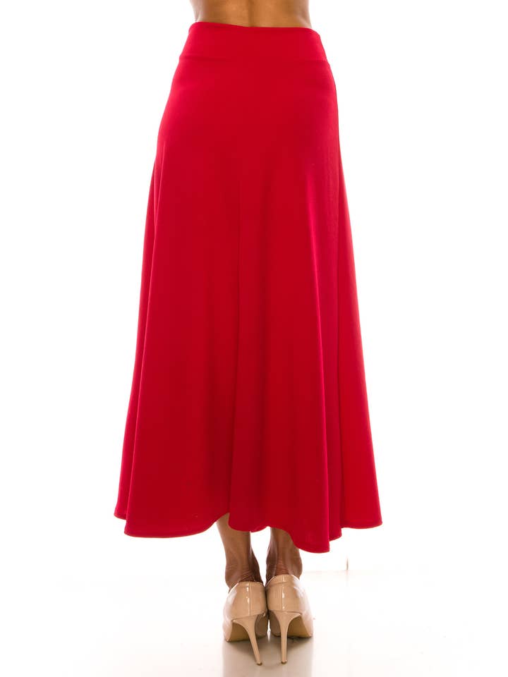 MOA COLLECTION - Wholesale Skirt - Women's - Women's Casual Solid Flare A-line Long Skirt31