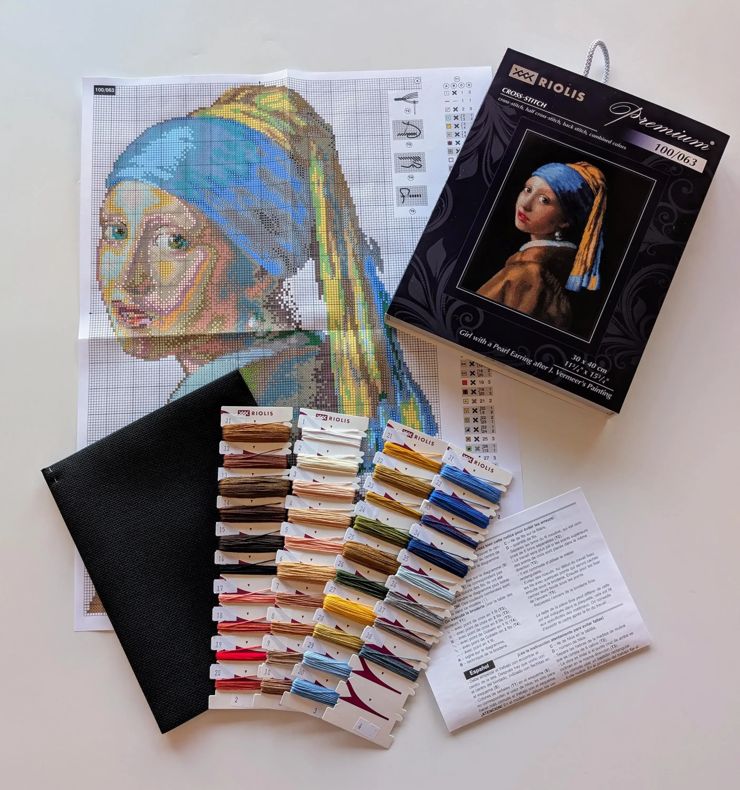 RIOLIS - Wholesale Embroidery/Cross Stitch Supplies - Cross Stitch Kit Riolis 100/063 Girl With A Pearl Earring6