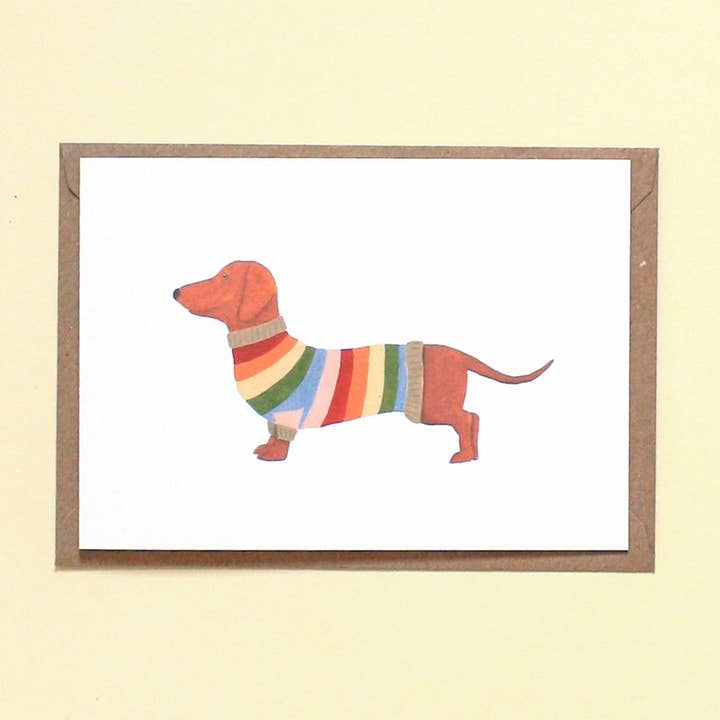 Dachshund card for wholesale by Cathryn Worrell Art and Illustration