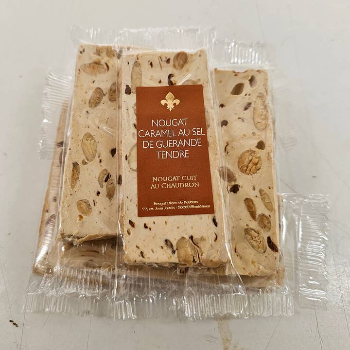 Isigny karamellnougat och Guérande salt 35 g bar för wholesale av Nougat Diane De Poytiers