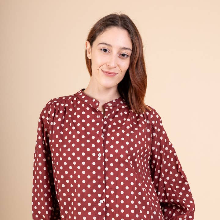 Printed Cotton Polka Dot Shirt and other Purchase Wholesale polka dots. Free Returns & Net 60 Terms on Faire trending on Faire.