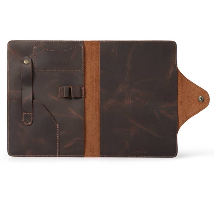Londo - Wholesale Journal Cover - Londo Personalized Top Grain Leather Portfolio with Notepad (Snap Closure & Lock)66