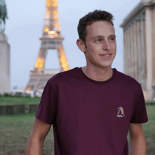 Burgundy T-shirt för wholesale av Un Bon Apéro