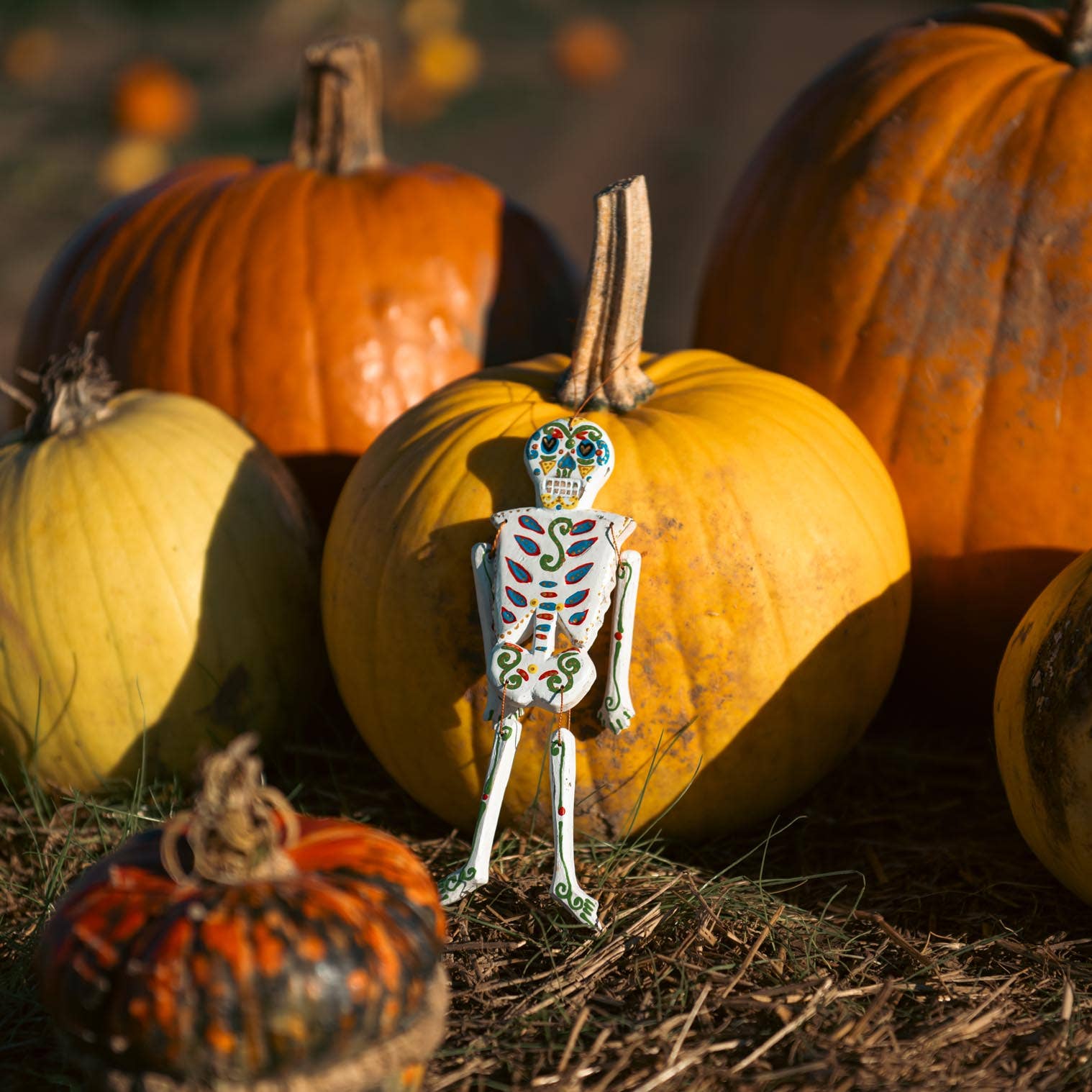 Siesta – wholesale Wood wall art – Candy Skull Small Skeleton