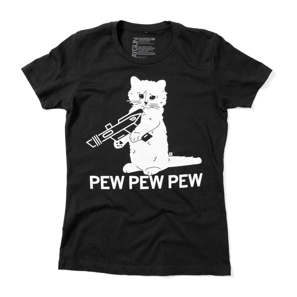 RAYGUN – wholesale Screen printed t-shirt – unisex – Pew Pew Pew Black2