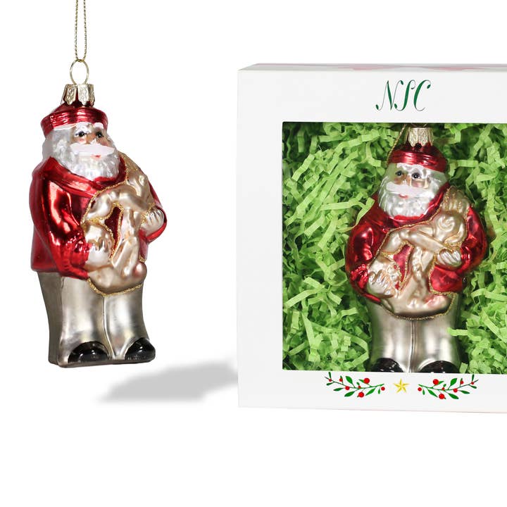 North Star Christmas | Captain Santa Glass Ornament for wholesale by North Star Christmas