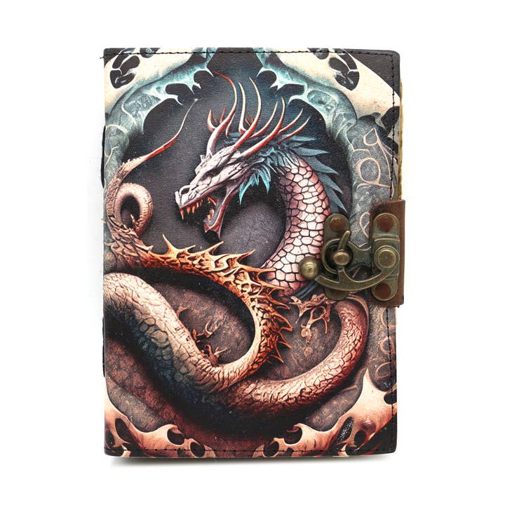 Dragon's Den Blank Leather Journal (5 x 7 in.) for wholesale by Designs by Deekay Inc.