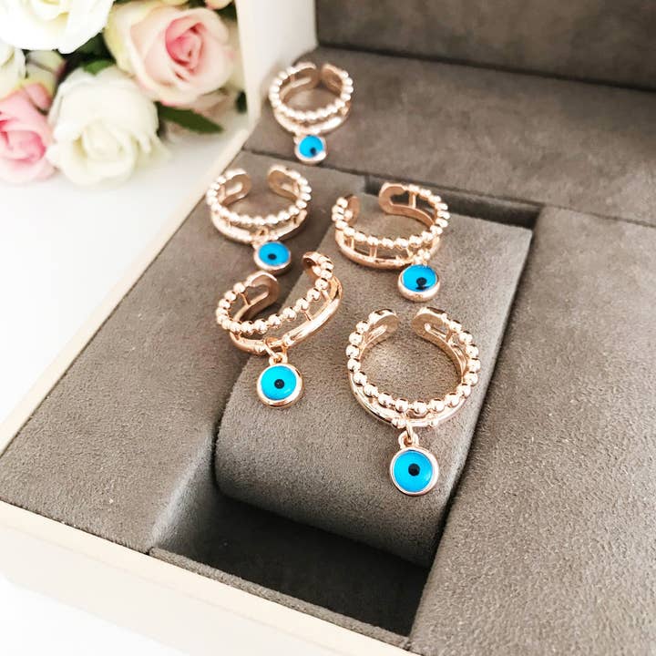 Evileyefavor - Wholesale Cocktail/Statement Ring - Greek Evil Eye Charm Ring3