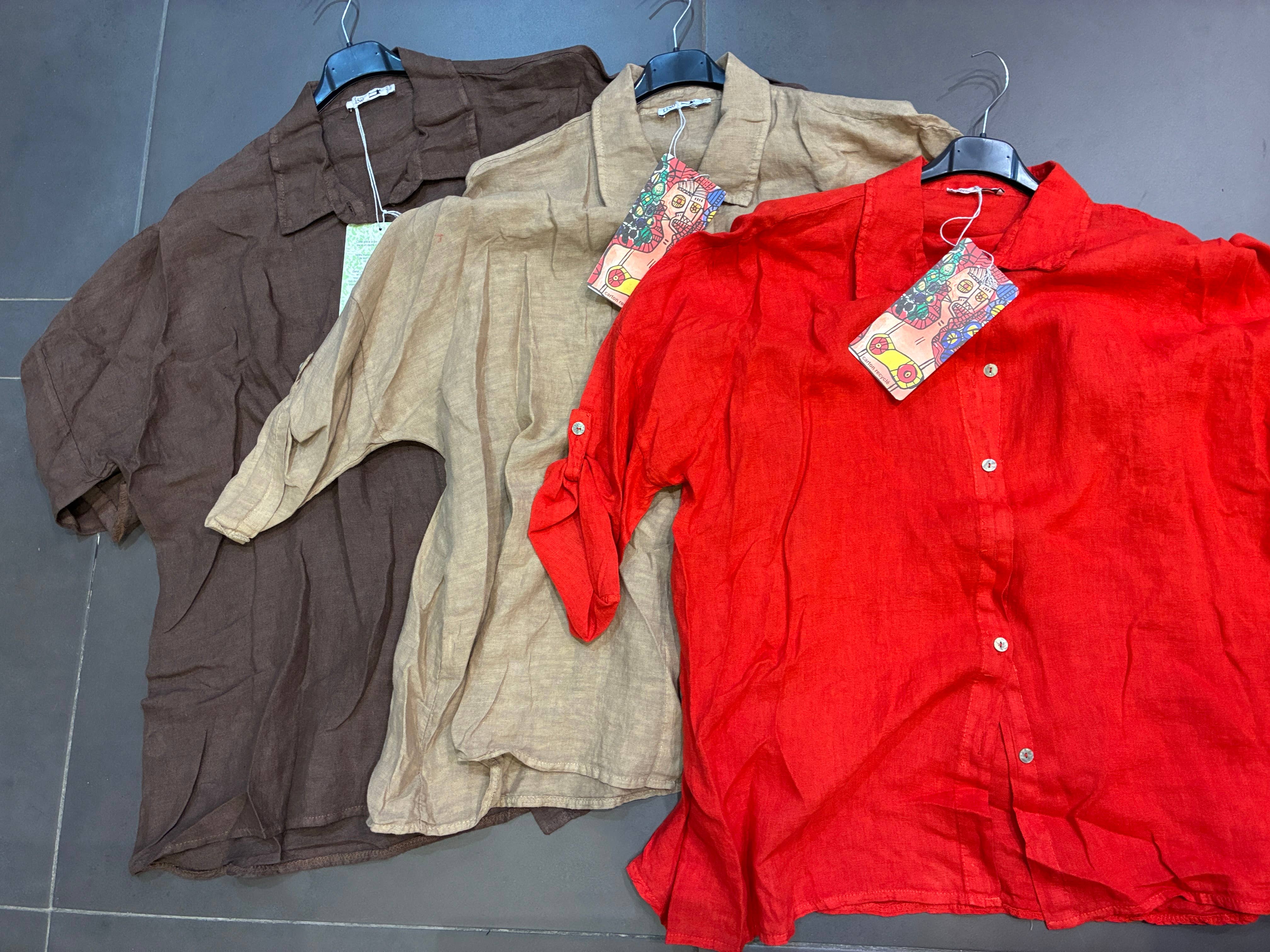 la maison des fibres naturelles – Engroshandel Skjorte med buttondown – til kvinder – Stor skjorte med lige snit i store størrelser 20090 100% hør2