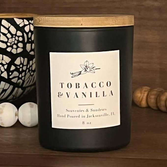Tobacco & Vanilla Soy Candle for wholesale by Souvenirs & Sundries
