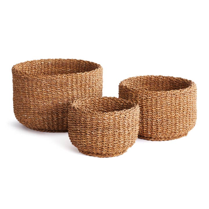 Paniers cylindriques Seagrass, lot de 3 pour la vente par Napa Home & Garden