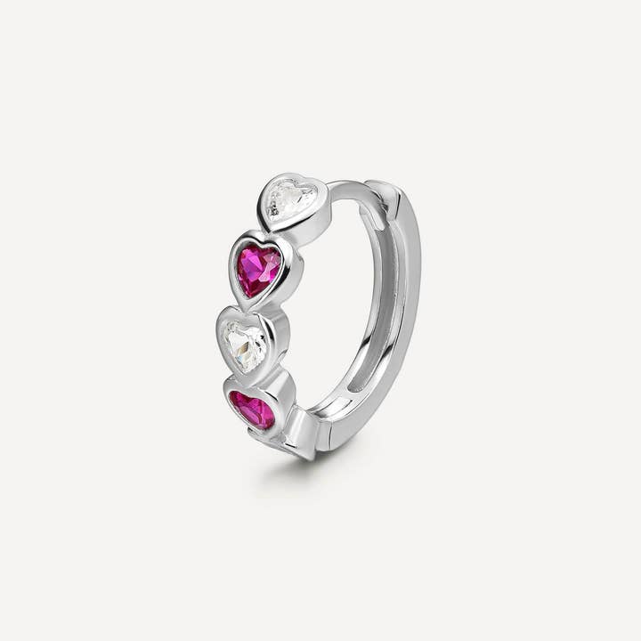 BOUCLE D'OREILLE ANNEAU HEART RIVIERA pour la vente par EarCandy Jewelry