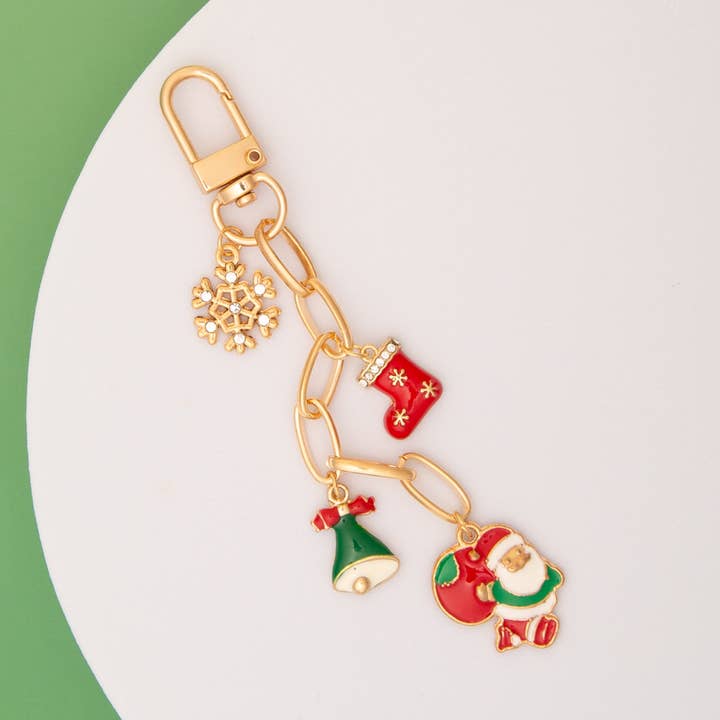 Christmas Bag Charm Keychain for wholesale by SP Sophia Collection