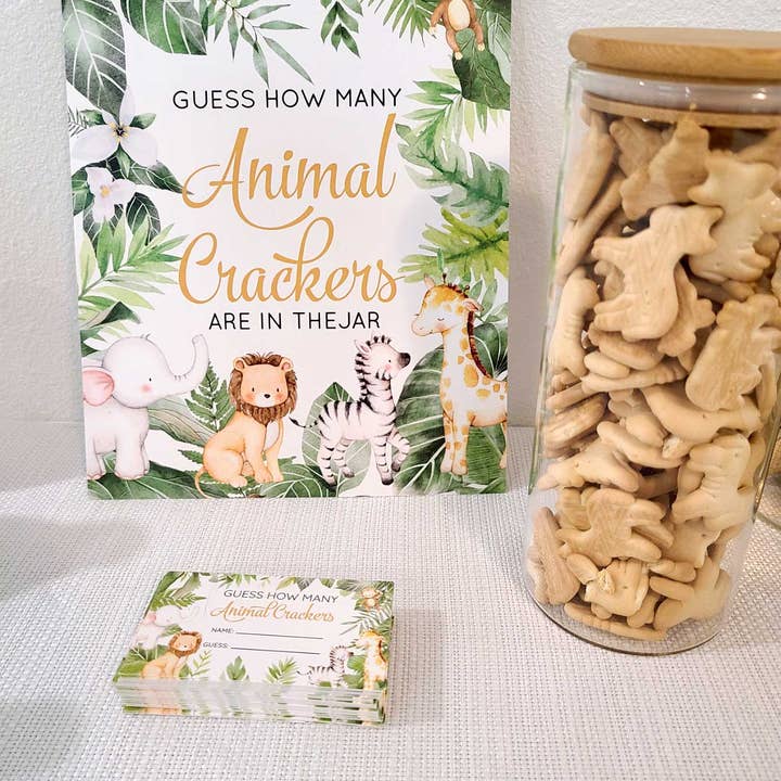 Safari baby shower game guess how many animal crackers for wholesale by Digitaldoodlebug