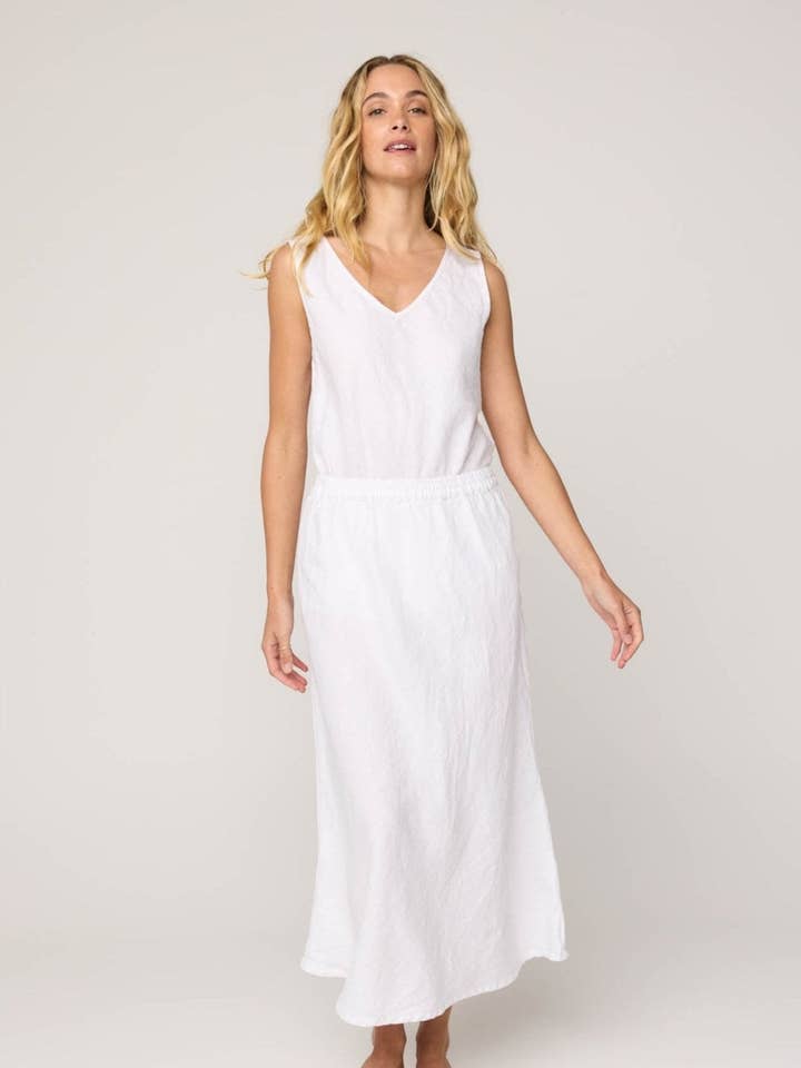 PALM BIAS SKIRT - BLANC for wholesale by Primness