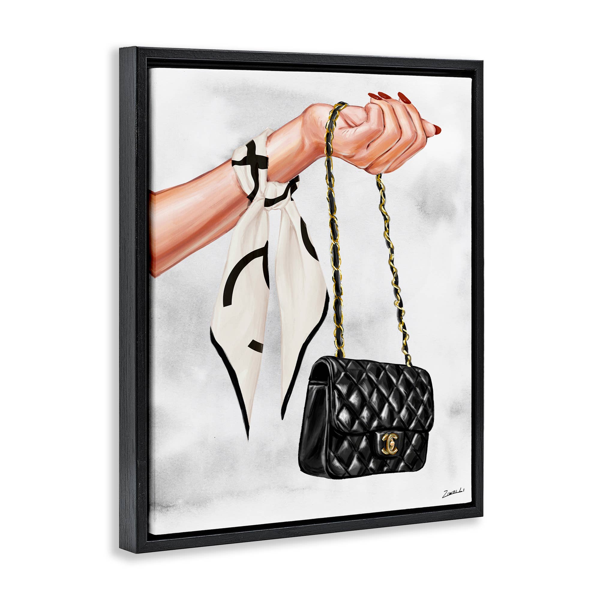 Stupell Industries – wholesale Wall decor – Kids & Baby – Black Handbag on Wrist Floater Framed Art2