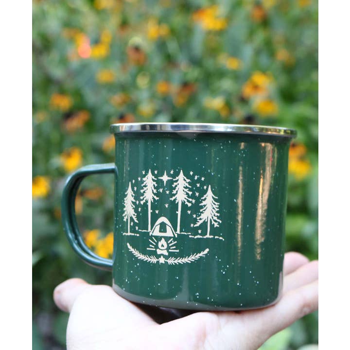 Soul Flower – wholesale Coffee mug – Happy Place Enamel Camping Cup2