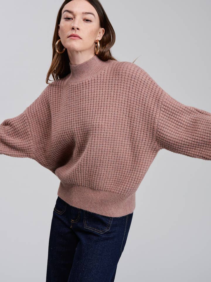 Hazel Mockneck Sweater Pullover for wholesale by FLAT WHITE