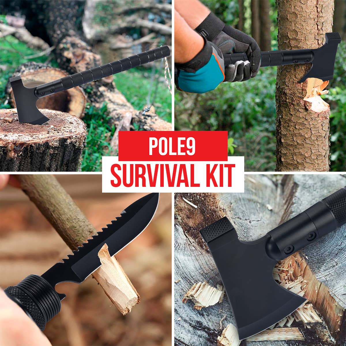 Pole9 - Wholesale Handy Tool - 11 in 1 Survival Axe Set3