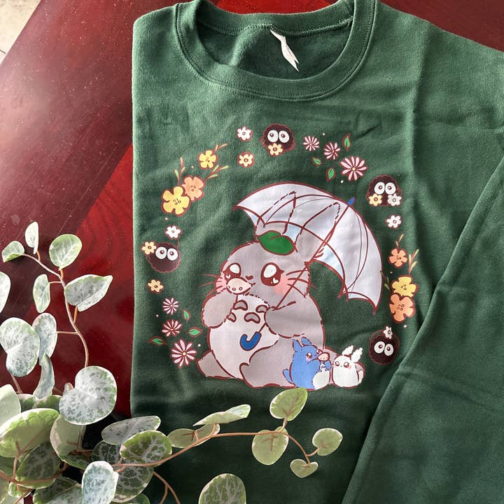 Peony Lee Art - Wholesale Graphic Sweatshirt - Women's - Totoro Friends Crewneck Sweater0