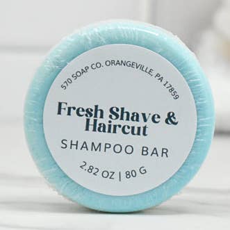 Fresh Shave & Haircut Solid Shampoo Bar for wholesale by 570 Soap Company