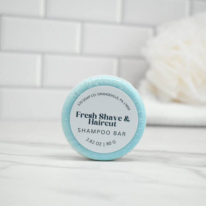 Fresh Shave & Haircut Solid Shampoo Bar for wholesale by 570 Soap Company