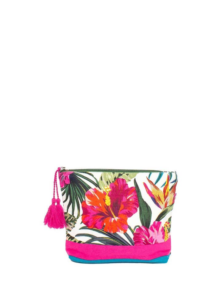 TROPICAL WHITE POCHETTE 100%CO LAVET I INDIEN for engroshandel hos Ayfee