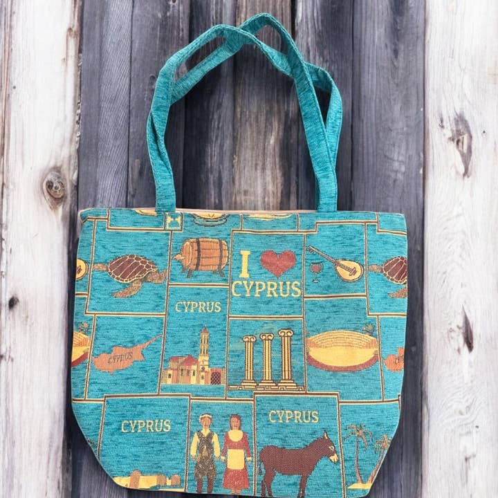 Greek Style Vintage Shoulder Bag Blue for wholesale by CRETE TRADING INC