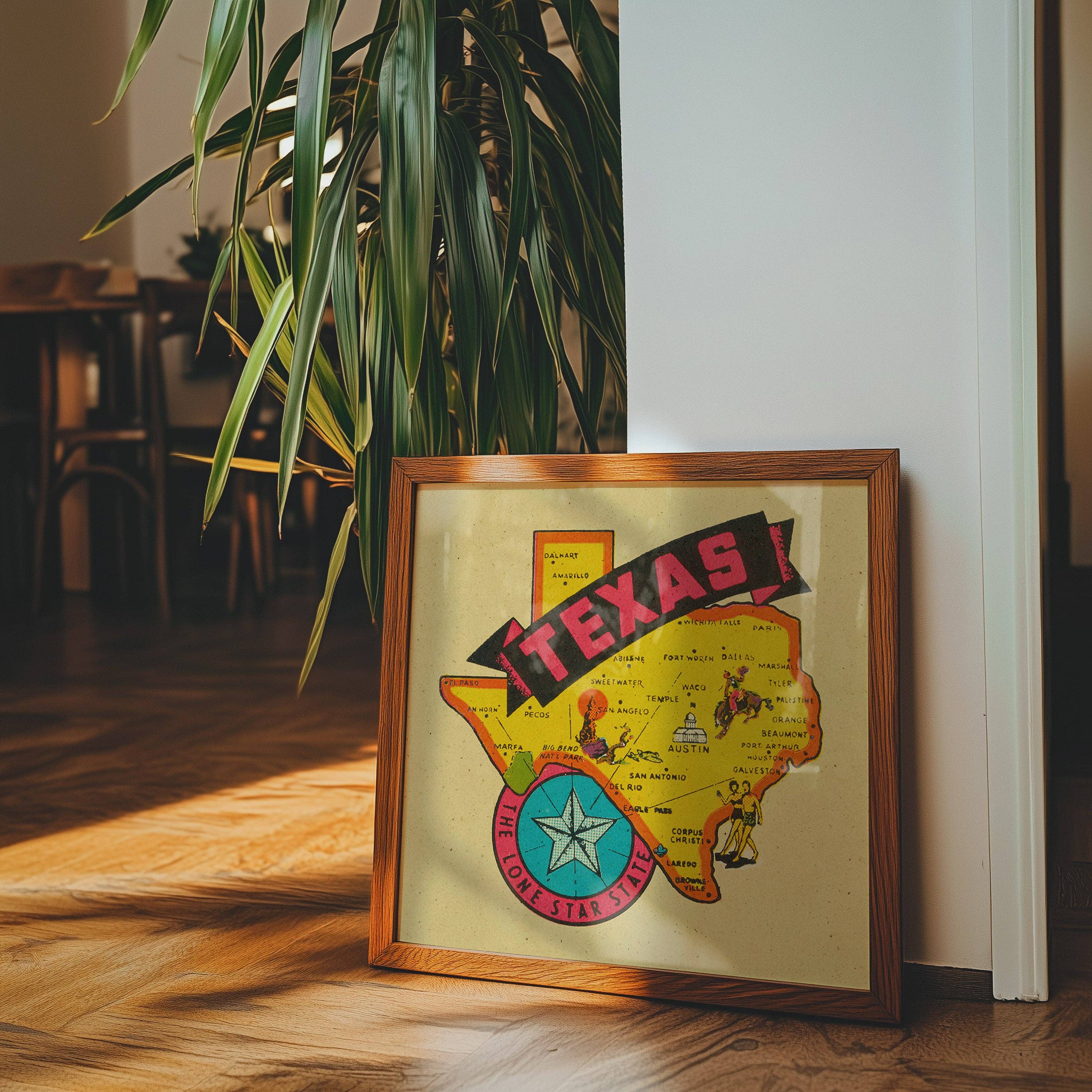 Tejas Country Club - Wholesale Art Print - Vintage State of Texas Travel Map Decal Art Print8