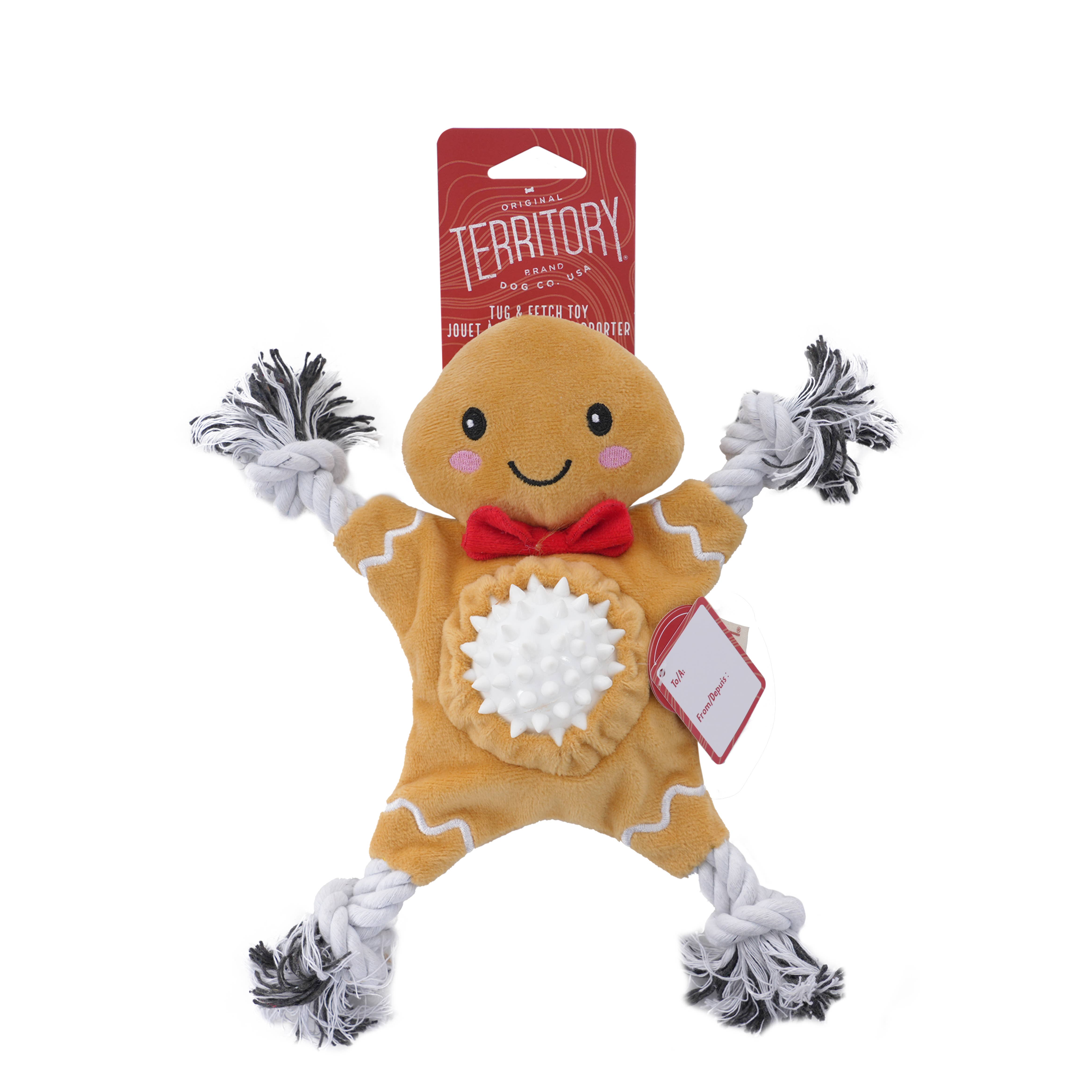 Original Territory - Vente Jouet – chien - Jouet pour chien 2-en-1 à tirer et rapporter en pain d'épice2