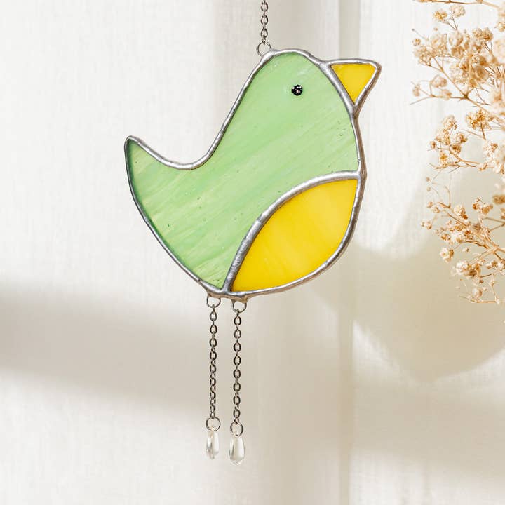 Vetrata colorata a forma di uccello Art F15 per la vendita all'ingrosso da parte di MondoBellissimo