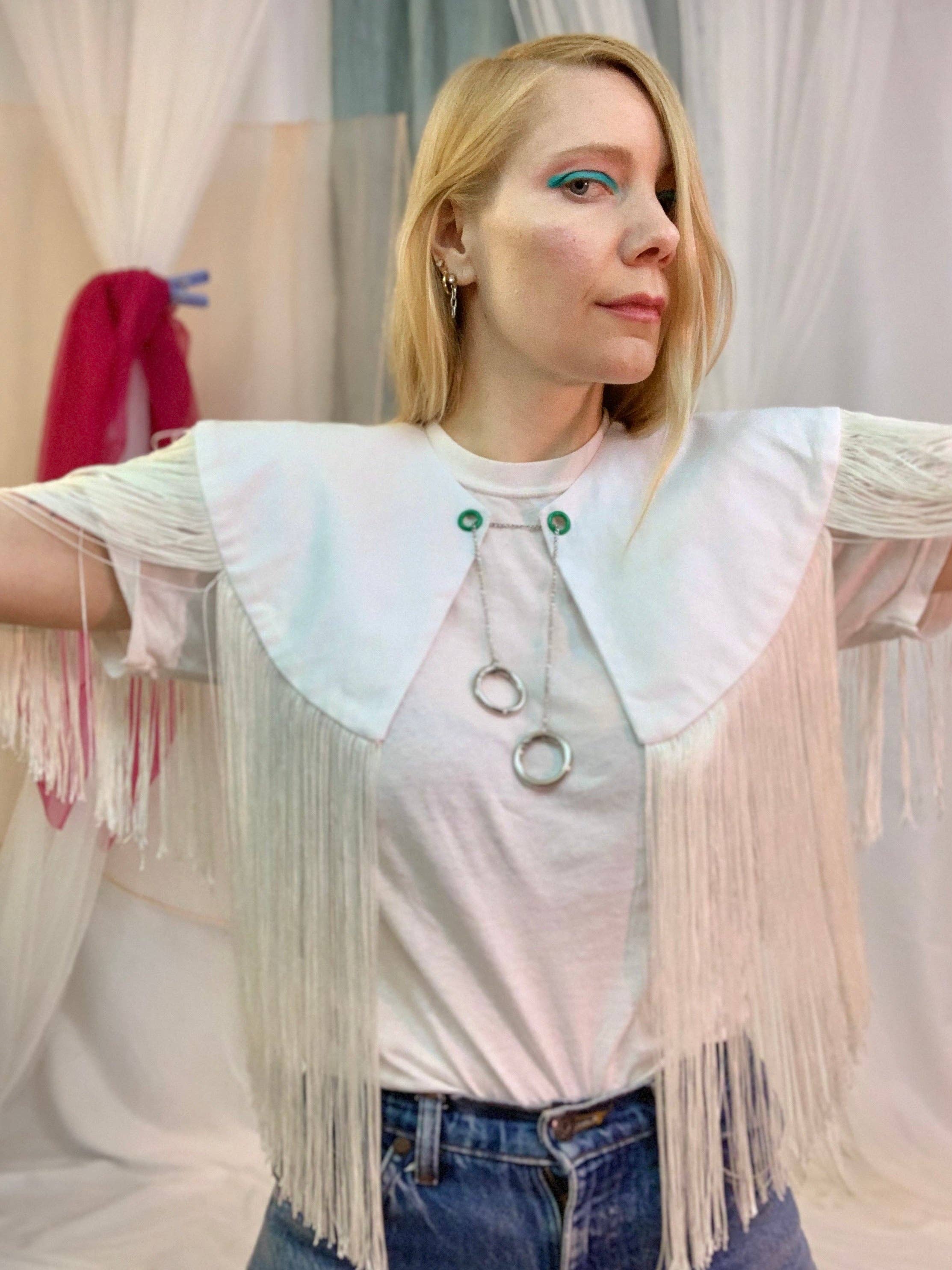 Shop Journal Vintage - Wholesale Blouse - Women's - Fringe chain detachable collar4